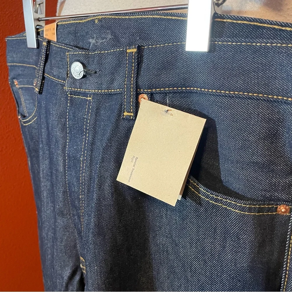 Levi’s Men’s NWT 501 Straight‎ Leg Shrink To Fit Blue Rigid Treatment Work Jeans